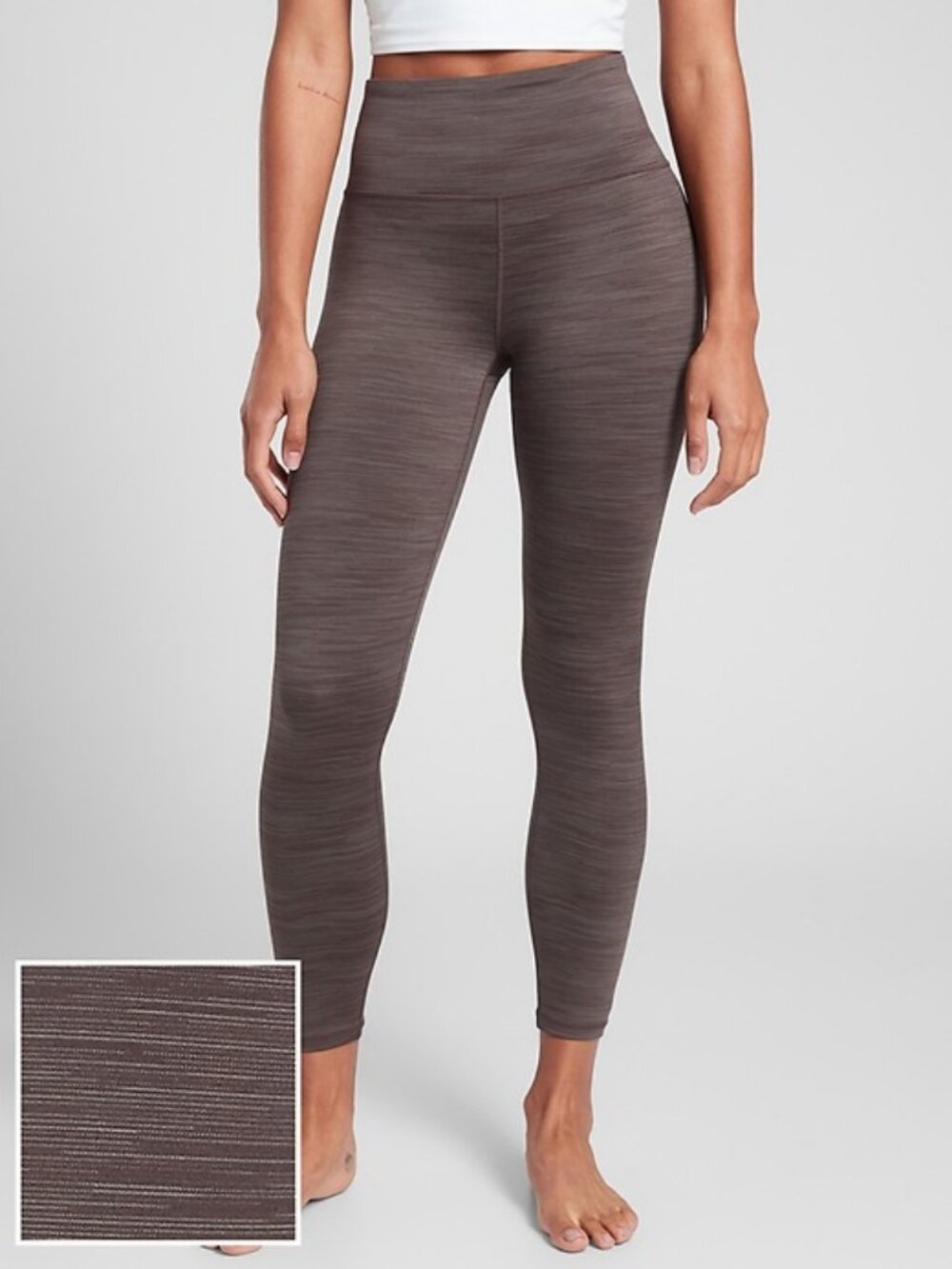 Athleta Elation Space Dye 7/8 Tight Leggings Women's M Purplish Brown Yoga Gym